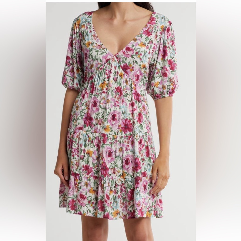 Lovestitch Pink and Green Floral Dress